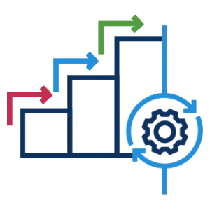 Ein Pictogram das eine Treppe in den Farben von Codronic darstellt