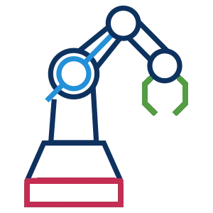 Ein Pictogram das einen Roboter in den Farben von Codronic darstellt